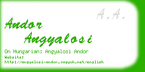 andor angyalosi business card